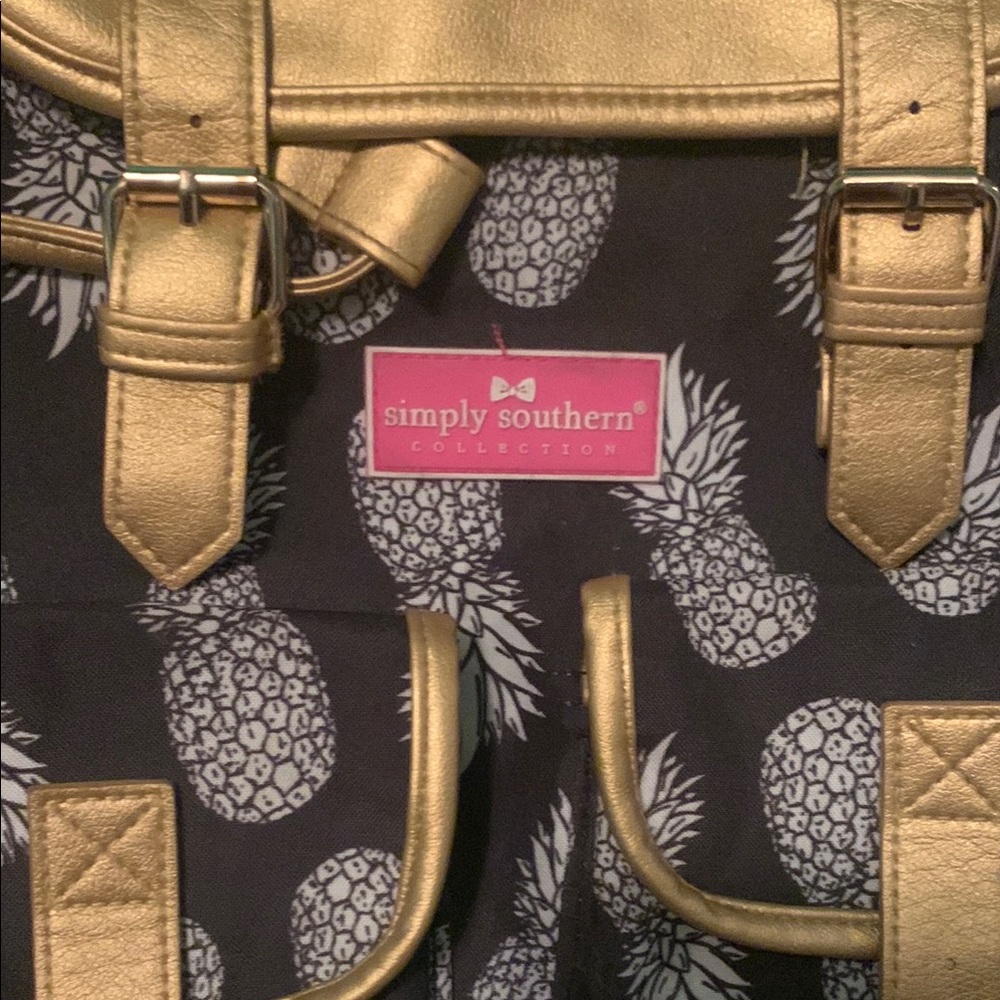 Simply Southern Gold and Black Pineapple Backpack